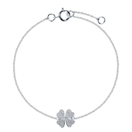 Náramek s diamanty Four Leaf Clover