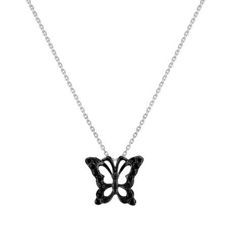 Přívěs s černými diamanty Butterfly Gem