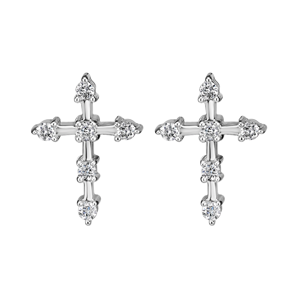 Náušnice s diamanty Sparkling Cross