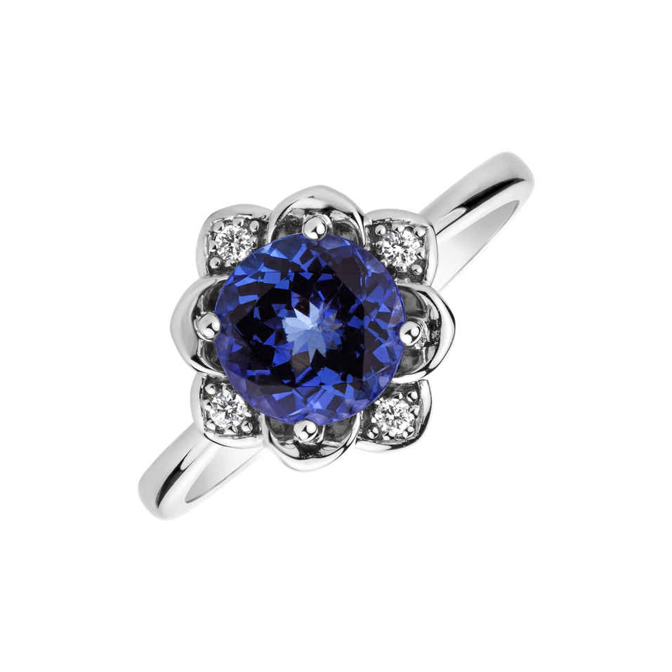 Prsten s tanzanitem a diamanty Galaxy Flower