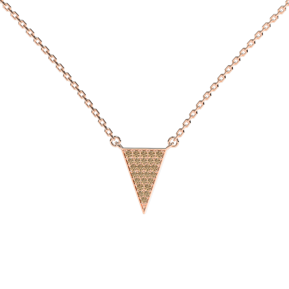 Náhrdelník s hnědými a bílými diamanty Shiny Triangle