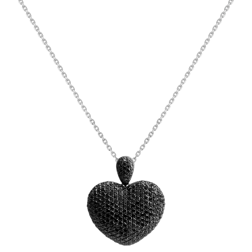 Přívěs s černými diamanty Heart Brilliance