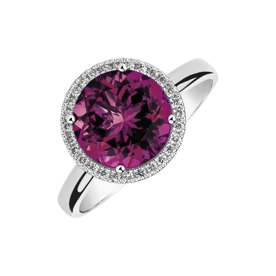 Prsten s rhodolitem a diamanty Violette