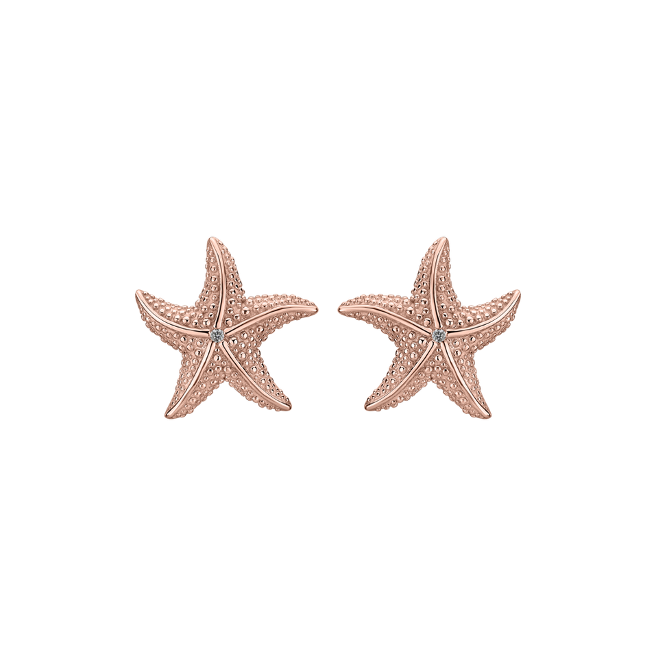 Náušnice s diamanty Glossy Starfish