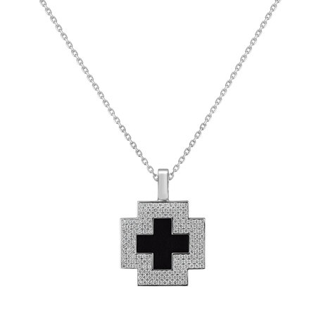 Přívěs s onyxem a diamanty Cross of Mystery