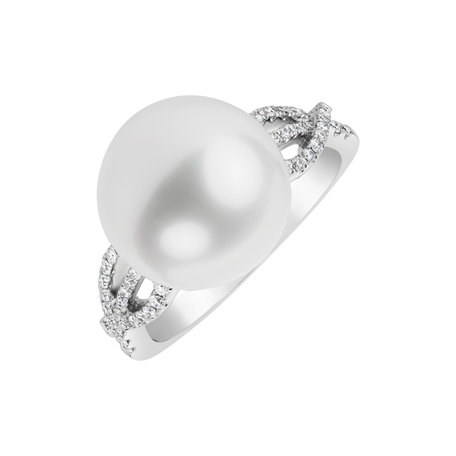 Prsten s perlou a diamanty Virgin Pearl