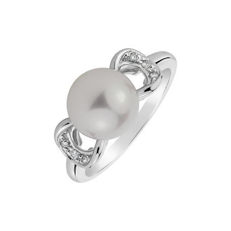 Prsten s perlou a diamanty Pearl Passion