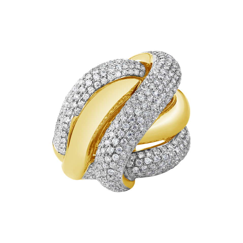 Prsten s diamanty Sun Snake