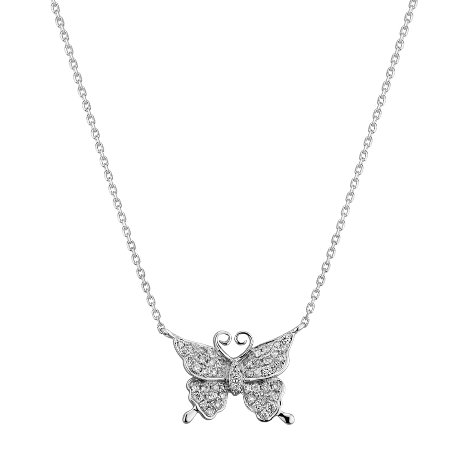 Náhrdelník s diamanty Monogram Butterfly