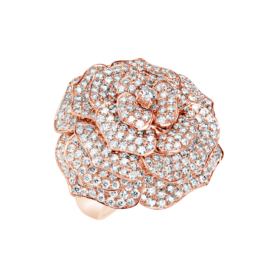 Prsten s diamanty Diamond Camellia