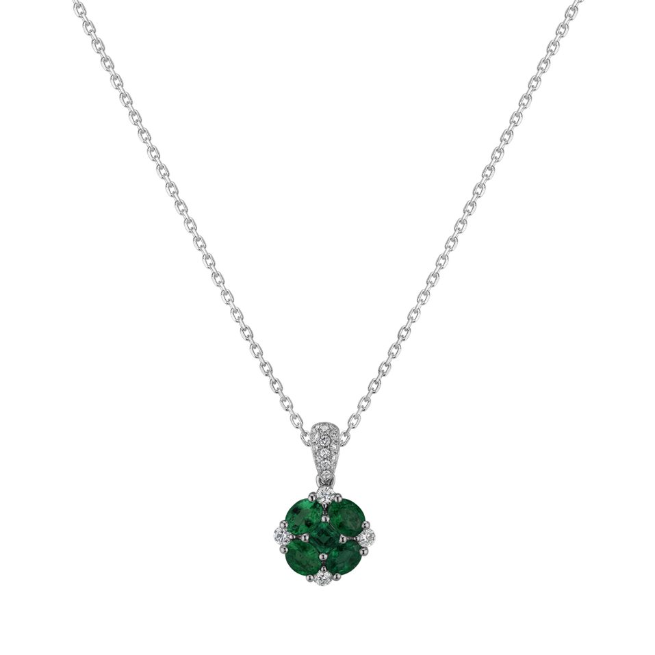 Přívěs s diamanty a smaragdy Emerald Nature