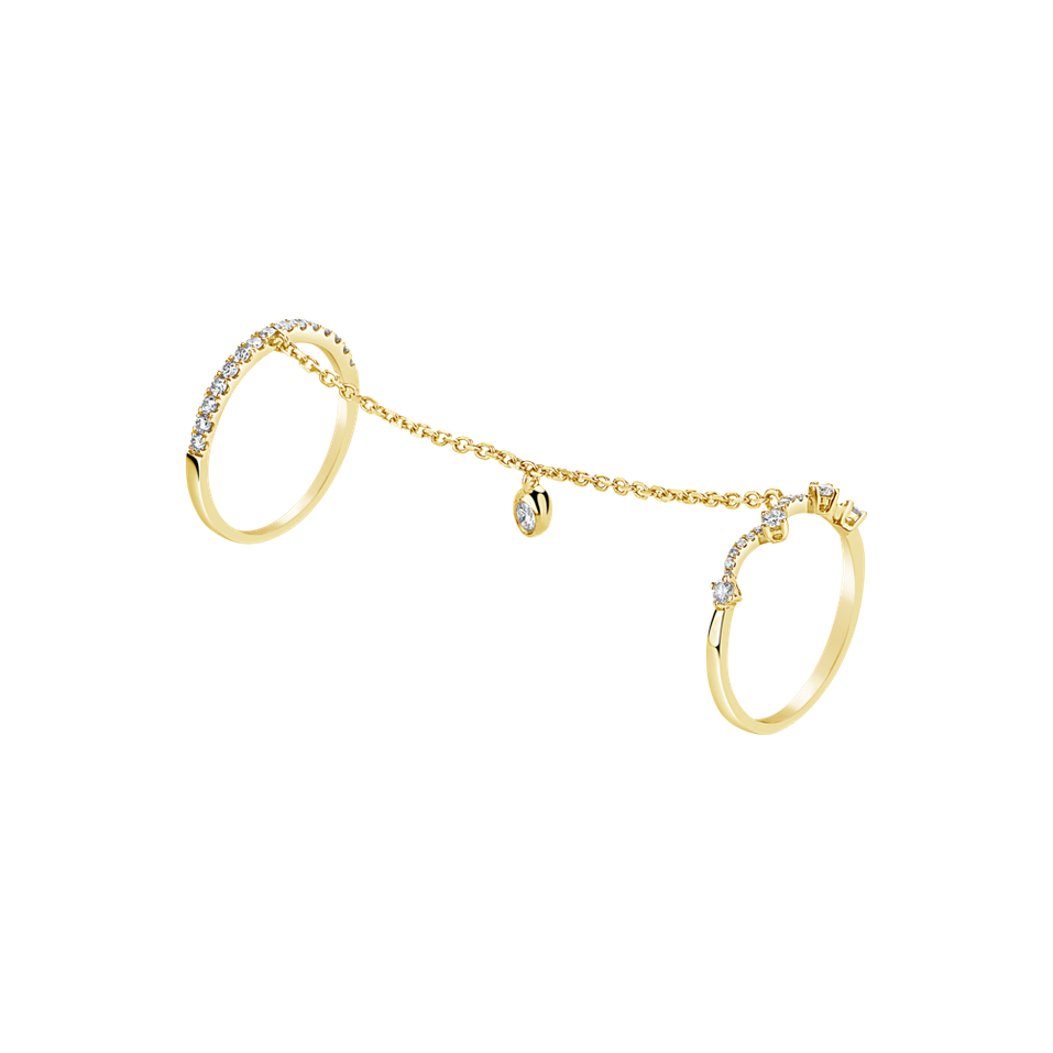 Prsten s diamanty Golden Loop