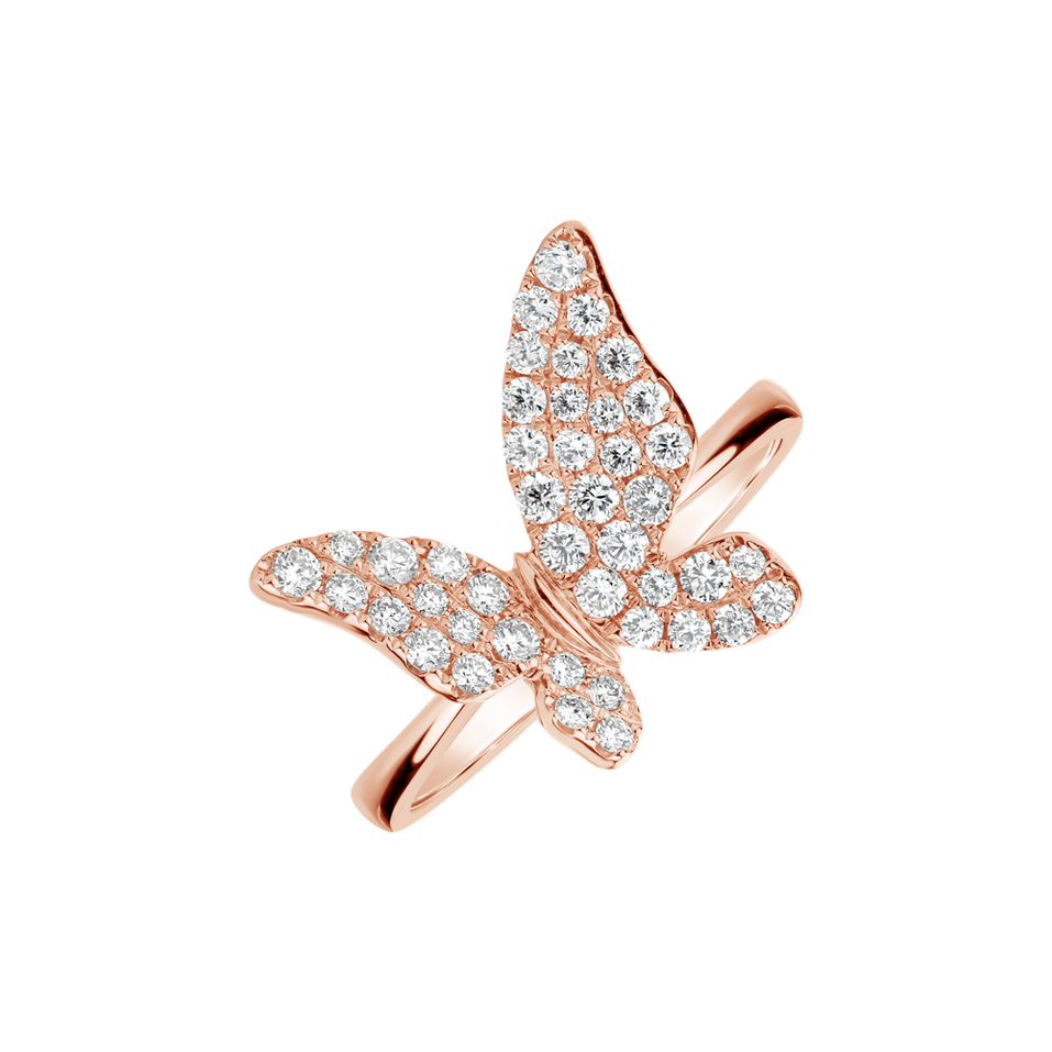 Prsten s diamanty Graceful Butterfly