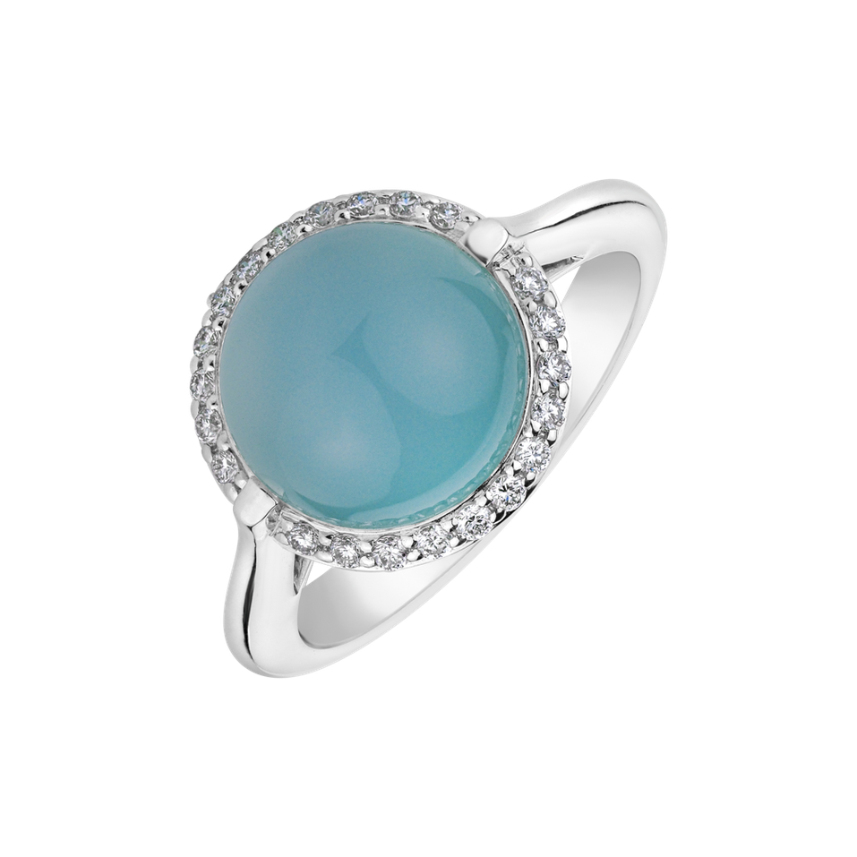 Prsten s chalcedonem a diamanty Turquoise