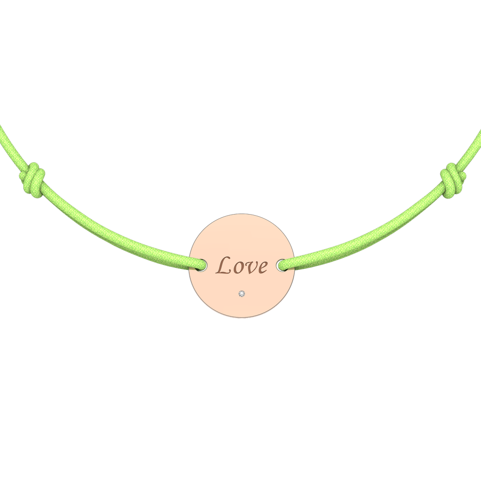 Diamantový náramek se šňůrkou Simple Love