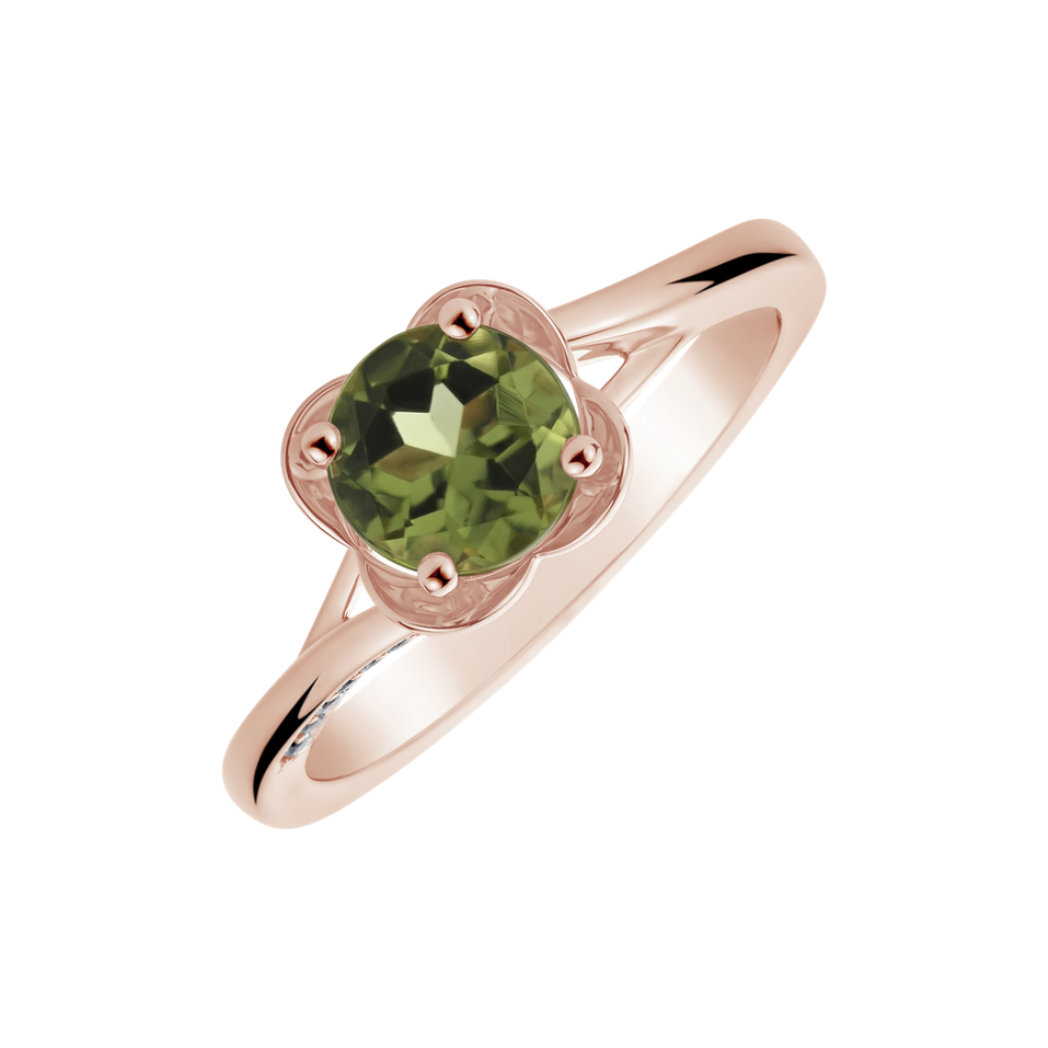 Prsten s peridotem a diamanty Charming Delight