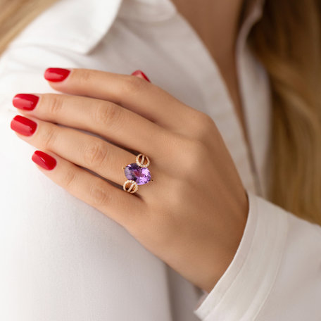 Prsten s ametystem a diamanty Violet Beauty