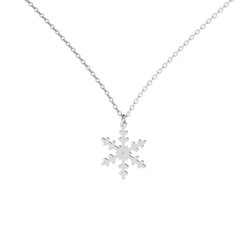 Náhrdelník s diamantem Snowflake