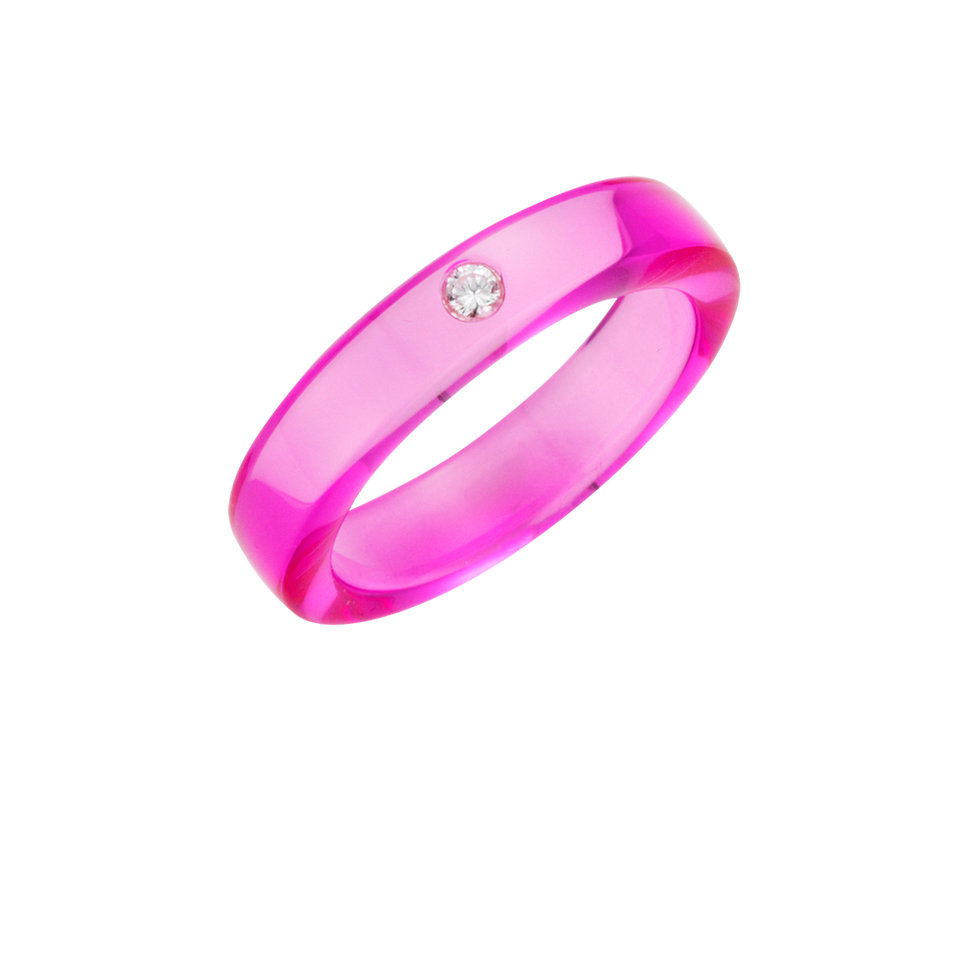 Prsten s diamantem Pink