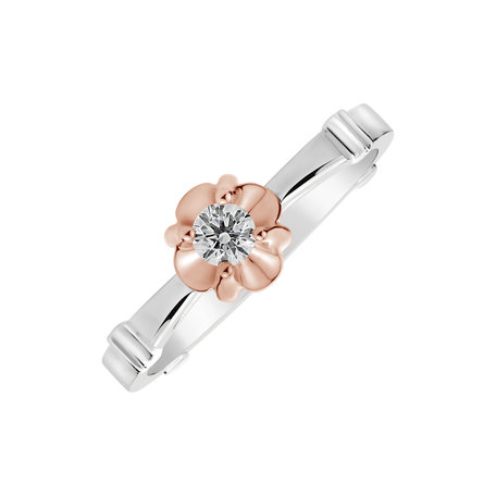 Prsten s diamantem Pink Blossom